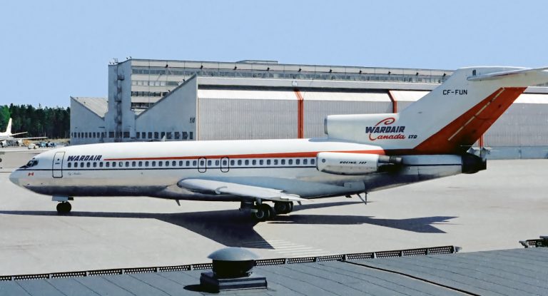 In 1973 a Wardair 727 established a World Record Flying from Windsor,Ont, Canada to London-Gatwick,UK